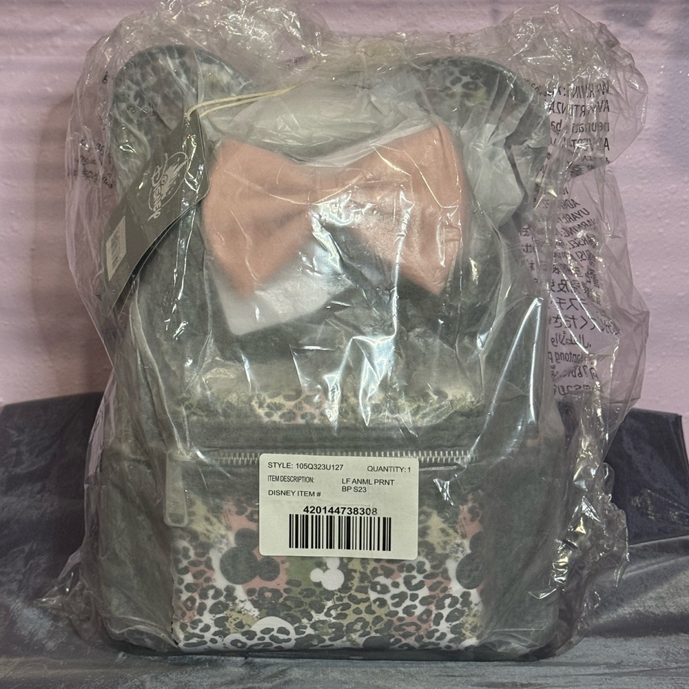 Disney Parks Loungefly Minnie Mouse Animal Print Mini Backpack